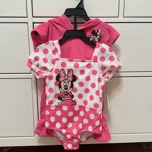 NWT Minnie Mouse Swimsuit and Coverup